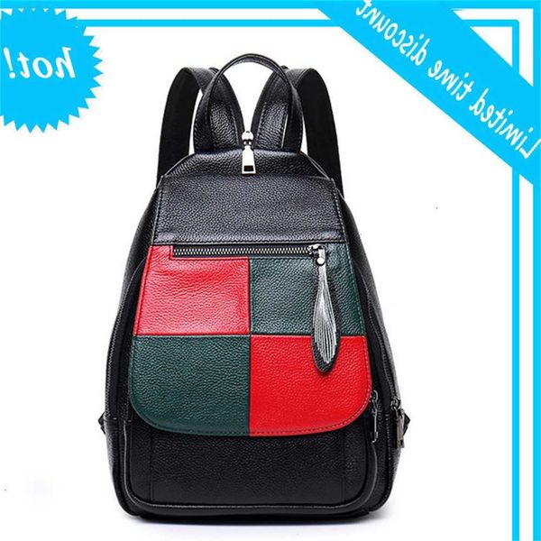 

leather contrast korean 2020 new star backpack