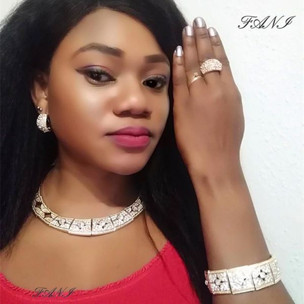 

fani 2020 fashion african beads jewelry set nigerian woman wedding jewelry set brand dubai gold colorful sets wholesale, Silver