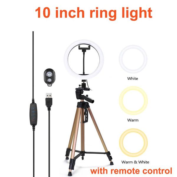 

flash heads 10inch ringlight with stand tripod holder mini led ring light for live aro de luz tik tok youtube video/pography