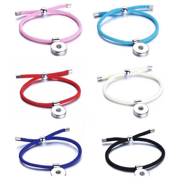 

2019 new snap jewelry 18mm rope snap bracelet creative adjustable length snap button bracelet bangles for women bbyimb, Golden;silver