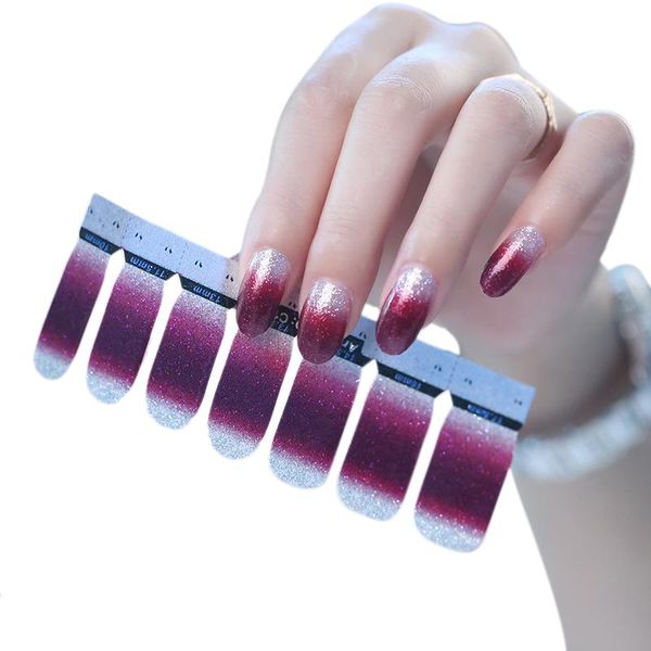 

new fashion glitter nail polish strips nail polish applique apps strips stickers gradient series sticker applique qj-c, Black