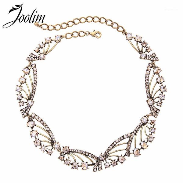 

joolim gold silver color crystal flower choker necklace fashion necklace1, Golden;silver