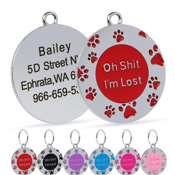 

dog tag dog collar accessories pet puppy cat name id tag personalized custom dog tags engraved paw for dogs cats pink a qylwoj