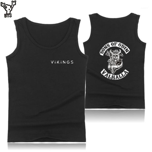 

sons of odin valhalla bodybuilding tank men black o-neck tank mens hip hop casual work out summer vest 4xl1, White;black
