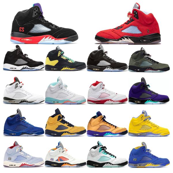 

classic trophy room jumpman basketball 5s shoes for mens og black metallic light aqua fresh prince mens trainer outdoors sneakers size 40-47