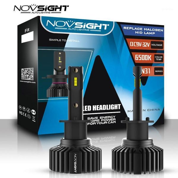 

novsight 2pcs 6500k fanless led car bulb h1 h4 h7 h8 h11 9005 9006 3 bh4 auto lamps 12v leds fog lights led car headlight kit1