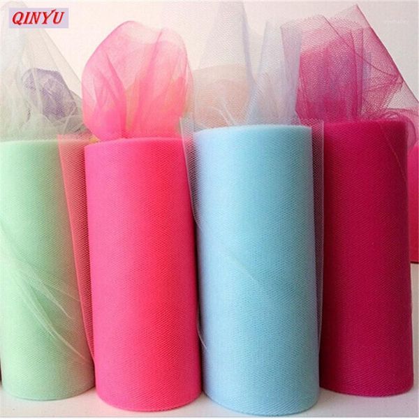 

decorative flowers & wreaths 15cm*22m mariage yarn tulle roll sheer crystal organza fabric birthday event party supplies for wedding decorat