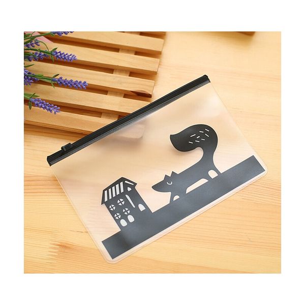 

2 кореи школа stationery прекрасного смазливой kawaii животные креатив пвх конверт получить мешок полупрозрачный папки sqcnaz dh_seller2010, Black;red