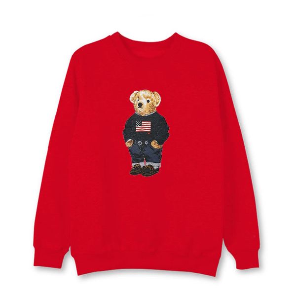 

trendy print bear t-shirt polo shirt long-sleeved pullover men's designer fashion round neck casual clothing, White;black