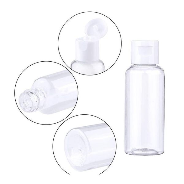 

50pcs10 30 50 60 100ml empty transparent plastic bottle cap water bottle travel cosmetic lotion packaging c bbyyzy
