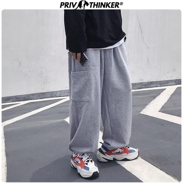 

men gray pockets 2020 casual sweatpants mens loose collage straight pants male streetwear trousers fashions pants1, Black