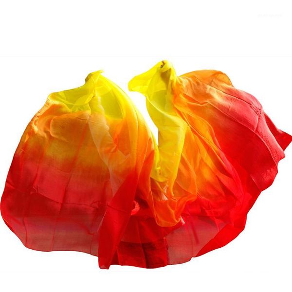 

belly dance 100% real silk veils 5mm popular gradient color hand dyed dance accessories customized belly silk veil 5 sizes1, Black;red