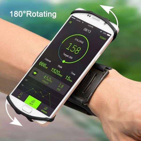 

outer ring wrist strap bracket, mobile phone cover, arm belt run, bicycle and gym, 180