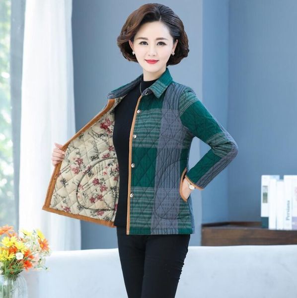 

mid-aged 2021 autumn winter cotton jacket frivolous female parkas outerwear p1768 gsec, Black