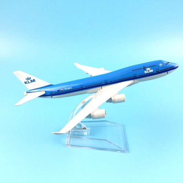 

airplane model 16cm klm royal dutch boeing 747 plane model aircraft model 1:400 diecast metal airplanes plane toy gift y200428