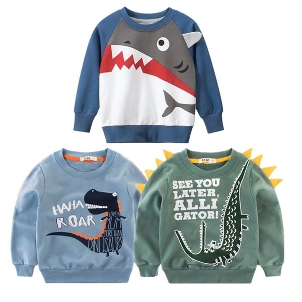 

boys long sleeve clothes children boy girl clothing print cartoon child dinosaur fashion sweatshirt spring and autumn 220312, Black