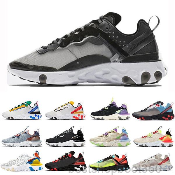 

2021 react vision element 55 casual shoes tour yellow black iridescent light orewood brown mens womens trainers sneakers ff9q