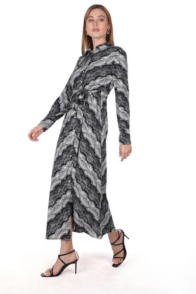 

markapia pattern long shirt dress, White