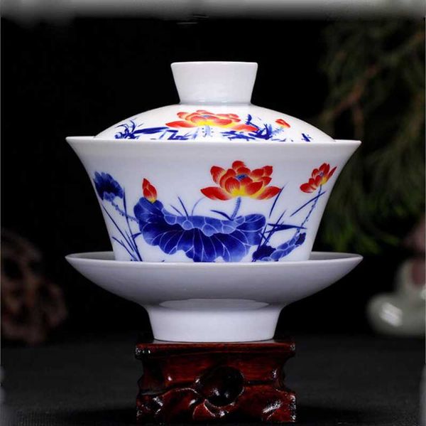 

new white bone china gaiwan tea set travel ceramic tea set white kung fu tea set chinese porcelain gaiwan cup