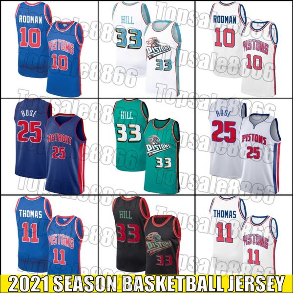 

detroit piston jersey dennis 10 rodman jersey isiah 11 thomas jerseys derrick 25 basketball rose jersey grant 33 hill jerseys n5ds, Black;red