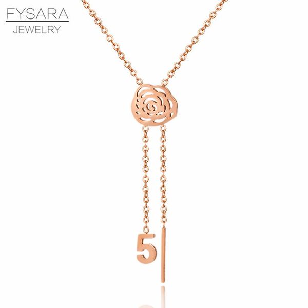 

fysara bijoux rose flower statement necklace women choker rose gold letter flower pendant necklaces collier charm jewelry gift sqcngz, Silver