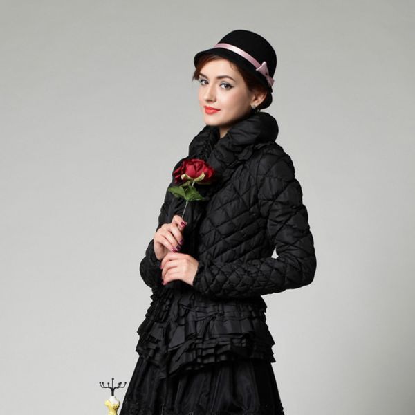 

women 2020 winter casual eleagnt simple ladies in fashion keep silm tips parkas thick women's jacket, Black