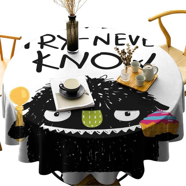 

водонепроницаемый / доказательство от нефтепродуктов / изящимовая крышка окраска круглого стола никогда не пытайтесь никогда не знать мотива