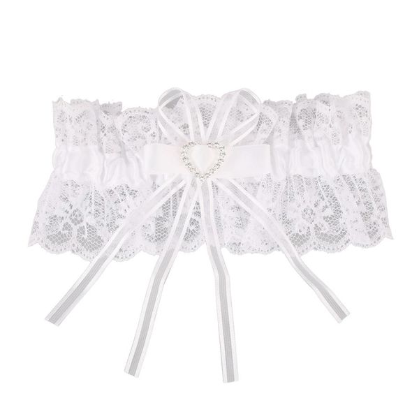 

wedding garter with lucky luxury lace bridal fancy poem sixpence accessories blue ivory satin, Black;white