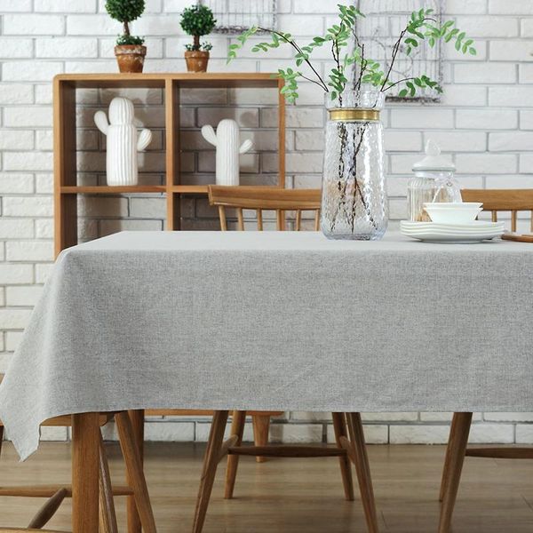 

европейский стиль водонепроницаемый скатерть для дома минималистский сплошной цвет гостиницы столовая ткань хлопчатобумажная льняная настоль