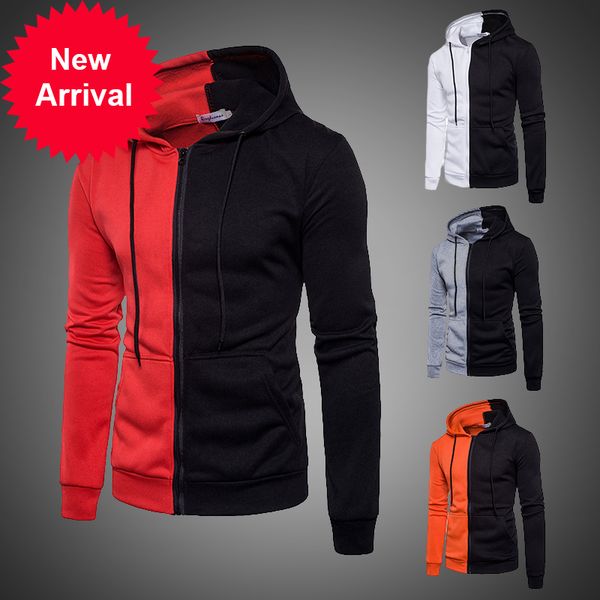 

man's hooded bomber jacket 2020 sport sweater with casual hoodies sweatshirt, Black