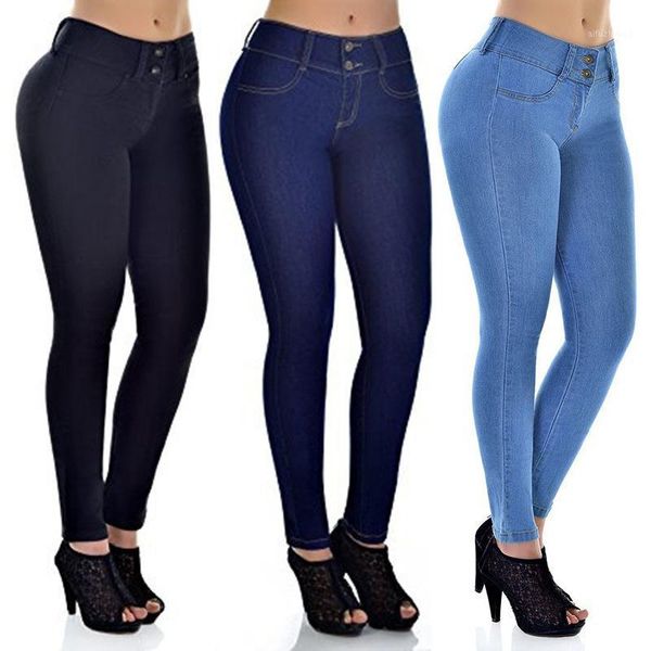 

f.n.jack women's jeans high waisted skinny jeans woman denim pencil mon trousers office ladies denim softener cotton1, Blue