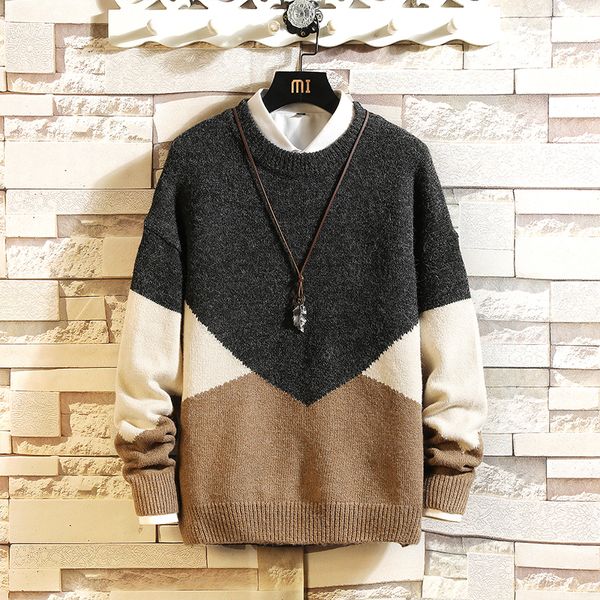

2021 new sweaters men's black long sleeves autumn winter pullover knitted o-neck plus oversize 5xl grkz, White;black