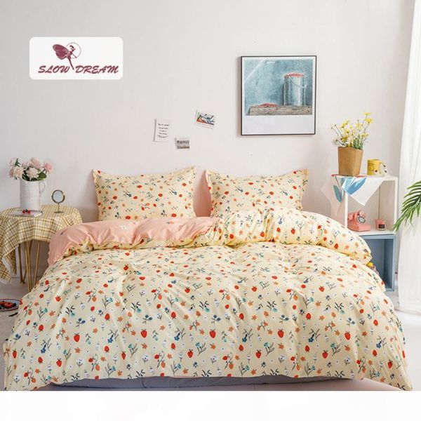

slowdream прекрасный комплект постельных принадлежностей девушка home decor пододеяльник плоский лист наволочки одноместный номер покрывала