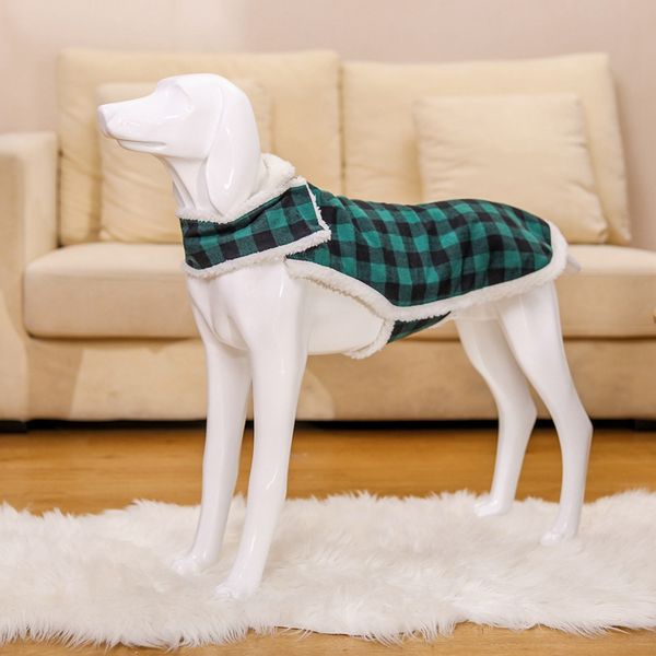 

christmas plush warm pet clothes dog vest s-xxxxl winter dog clothes grid fashion coat pet fashion accessories vtky2087