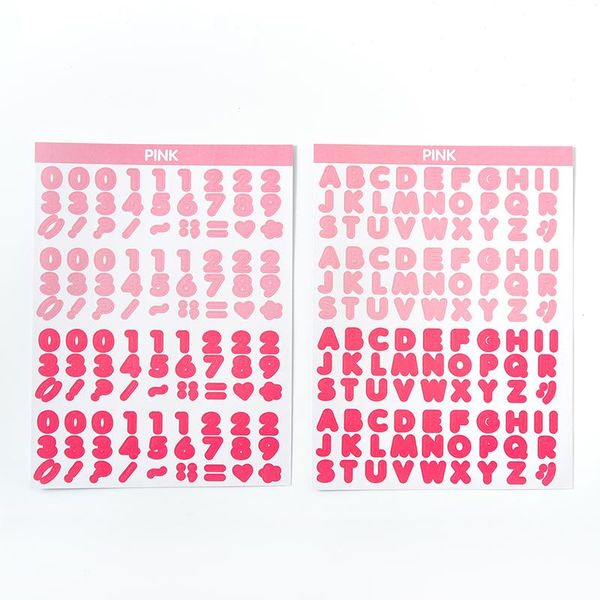 

2 sheets pack of candy color alphanumeric stickers used for scrapbook decoration album decoration planner stickers stationery jllvyo