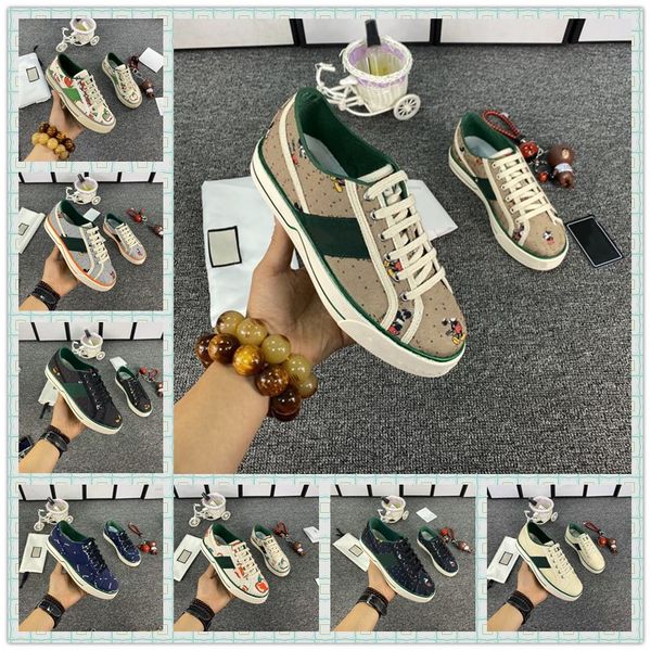 

2021 original box r mens shoes with original women luxury designer sneaker man casual ace shoes green red stripe size 35-45, Black