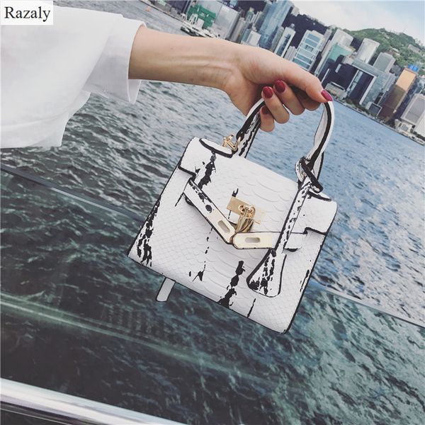 

designer- razaly brand gold lock bag snake skin leather chain small designer handbags ladies satchels evening messenger 2019