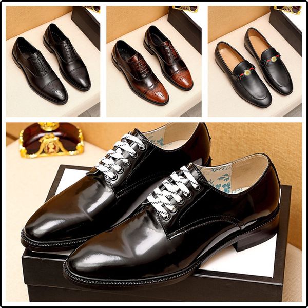 

new formal shoes men office italian luxury brands mens dress shoes loafers classic coiffeur wedding dress sapato social masculino, Black