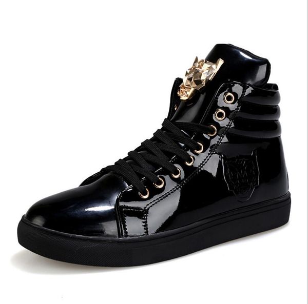 

2020 fashion mens boots sneakers white black red pu leather high lace-up casual shoes outdoor male zapatos ankle boots 39-44