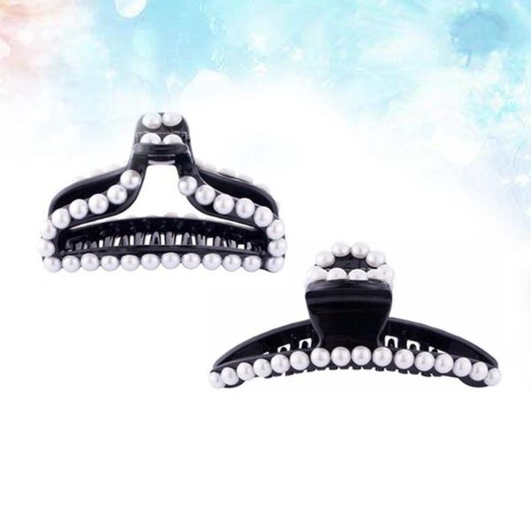 

hair clips 2pcs clip hollow out pearl fashion accessories horsetail claw for ladies women girls