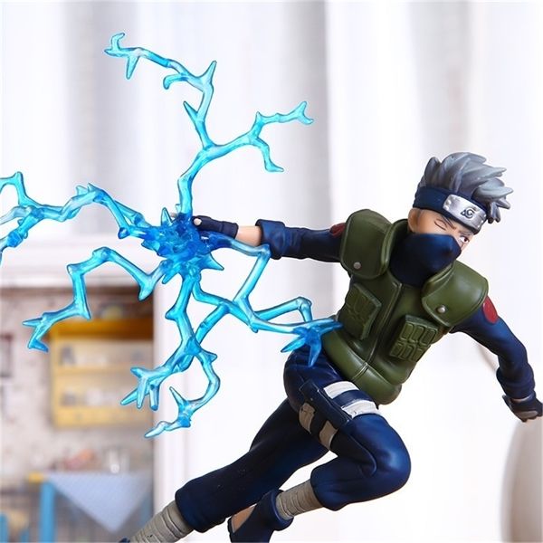 

fmrxk 22cm naruto kakashi sasuke pvc action figure anime puppets toys model desk collection for kits children q1217