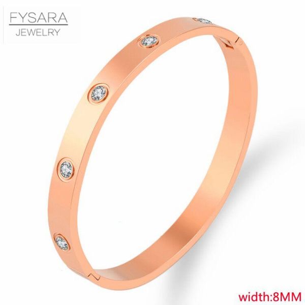 

fysara 3 4 6 8 мм кристаллы любители браслеты из нержавеющей стали браслеты из нержавеющей стали кубические циркония женщины золотой цвет бр, Black