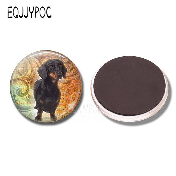 

желто-коричневый такс 30 мм магнит на холодильник handmade weiner собака стекло domerefrightator магнуты наклейки симпатичные животные кухон