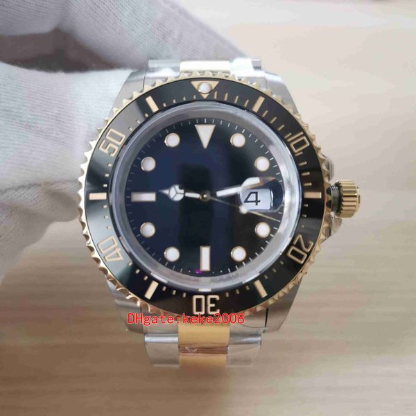 

bp maker mne watches 43mm 126603 yellow gold & steel ceramic stainless black dial two tones cal.2813 mechanical automatic mens luminescent w, Slivery;brown