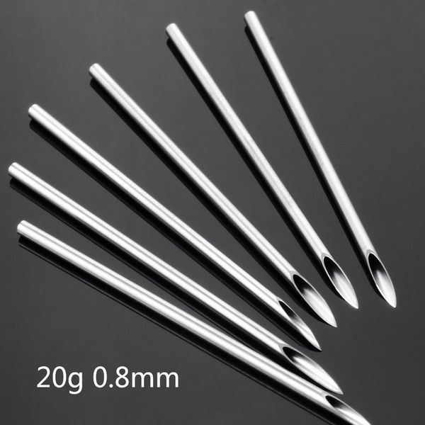 

10pcs 20g 0.8mm stainless steel tattoo needles nose lip ear sterile needle for beauty body piercing jewel jllgup