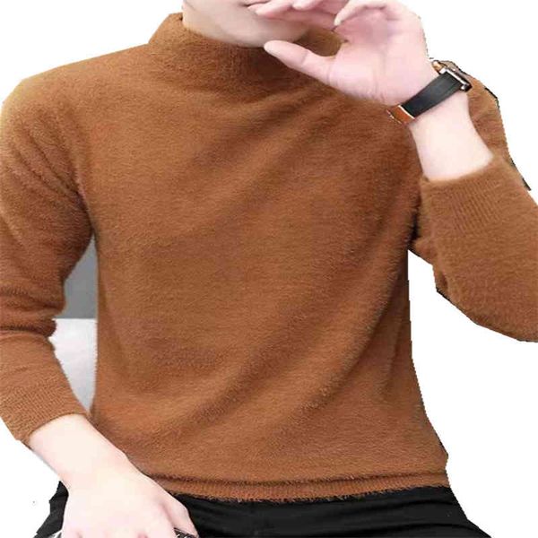 

Men's Sweaters Fashion men's 21ss top autumn slim sweater warm turtleneck black Pullover clothing cotton knitting CKW1, White;black