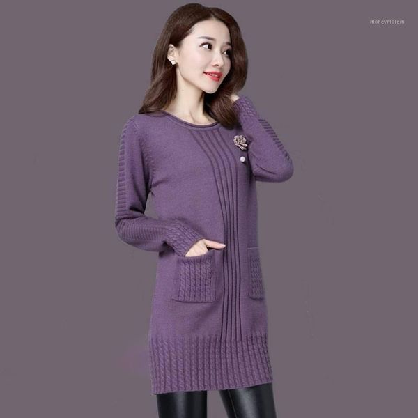 

women's sweaters women turtleneck sweater winter knitting round neck large size bottoming skirt medium and long section1, White;black