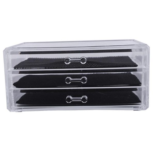 

plastic cosmetics storage rack 3 large drawers transparent180821202