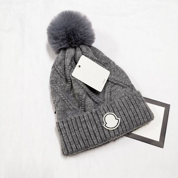 

kids adults thick warm winter hat for women soft stretch cable knitted pom poms beanies hats women's skullies beanies girl ski cap, Blue;gray