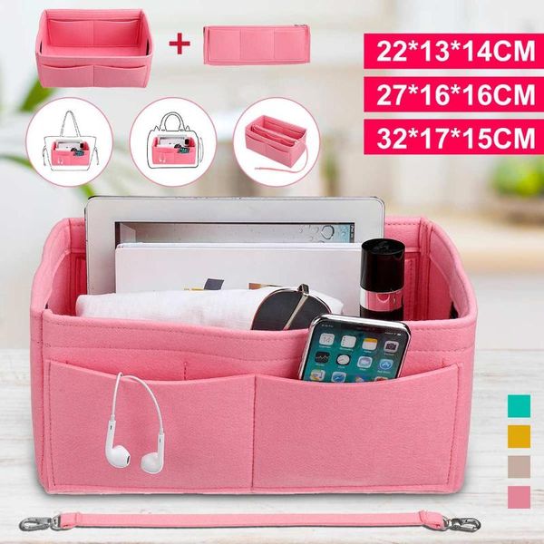 

cosmetic bags & cases detachable organizer women felt makeup bag nylon travel purse large liner lady female tote change easily
